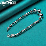 925 Silver Bracelets Women 6-12mm Ball Chain Wedding Jewelry