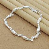 925 Silver Angel Teardrop Chain Bracelet for Women