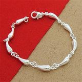 925 Silver Angel Teardrop Chain Bracelet for Women