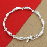 925 Silver Angel Teardrop Chain Bracelet for Women
