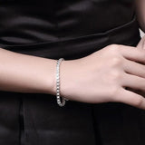 925 Silver Box Chain Bracelet 4mm for Women Men