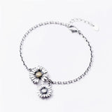 925 Silver Chrysanthemum Sunflower Bracelet