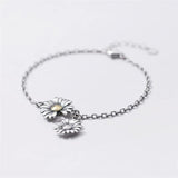 925 Silver Chrysanthemum Sunflower Bracelet