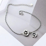 925 Silver Chrysanthemum Sunflower Bracelet