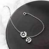 925 Silver Chrysanthemum Sunflower Bracelet