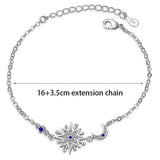 925 Silver Star Moon Zircon Bracelet Women Party Anniversary Fine Jewelry