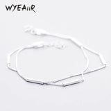 925 Silver Double Layer Geom Bracelet