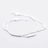 925 Silver Double Layer Geom Bracelet
