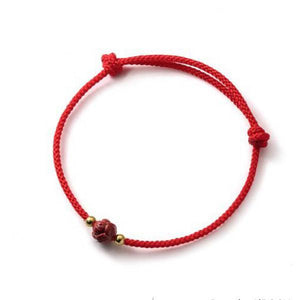 925 Sterling Silver Red Rope Flower Plant Charm Bracelet For Women