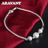 925 Silver 10MM Frosted Beads Chain Wedding Jewelry