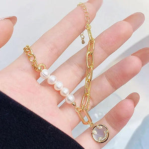 YDL Natural Pearl Chain Bracelets Smiley Women Glamour Bracelets
