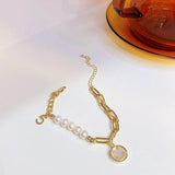 YDL Natural Pearl Chain Bracelets Smiley Women Glamour Bracelets