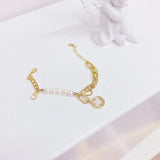 YDL Natural Pearl Chain Bracelets Smiley Women Glamour Bracelets