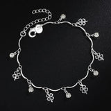 925 Silver Clover Leaf Zircon Chain Bracelet for Women