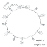 925 Silver Clover Leaf Zircon Chain Bracelet for Women Wedding Party