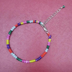 Delicate Multi-color Jade Beads Bracelet 7.5 Inch