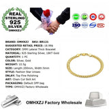Unisex 925 Sterling Silver 18KT Bracelet BR121