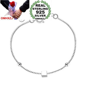 925 Sterling Silver Bracelet Sweet Woman Party Gift Cube Pentagram SZ90