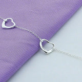 925 Silver Small Heart Chain Bracelet for Women Birthday Gift