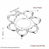 925 Silver Heart Hollow Bracelet for Women