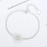 S925 Silver Bracelet Sunflower Small Daisies Chrysanthemum Jewelry