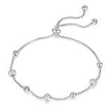 925 Silver Bracelet Frosted Beads 18k Bracelet For Women