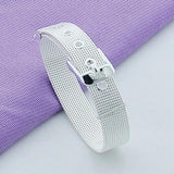 925 Silver Bracelet 10/12/14MM Wrist Strap Bracelet for Women Men