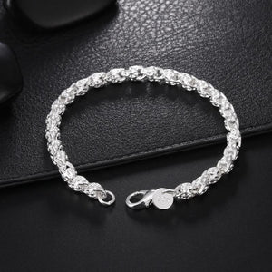925 Silver Scare Buckle Bracelet Men Women Wedding Gift