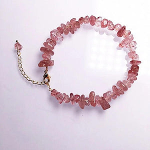 14K Filled Crushed Crystal Bracelet - Quartz Jewelry