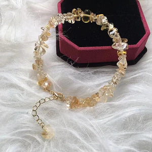 14K Filled Crushed Crystal Bracelet - Quartz Jewelry