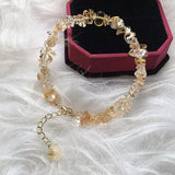 14K Filled Crushed Crystal Bracelet - Quartz Jewelry