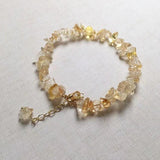 14K Filled Crushed Crystal Bracelet - Quartz Jewelry