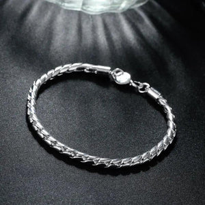 925 Sterling Silver Snake Chain Bracelet 4MM Unisex
