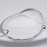 Adjustable Leaf Charm Open Bracelet, Gift Jewelry Wholesale