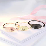 Adjustable Leaf Charm Open Bracelet, Gift Jewelry Wholesale