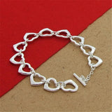 925 Silver Heart Chain Bracelet For Woman Party Charm Jewelry
