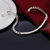 925 Silver Venetian Box Cowhide Bracelet for Men & Women