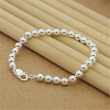 925 Sterling Silver Bracelet 6MM8 Inch Prayer Beads Bracelet Women'S Party Charm