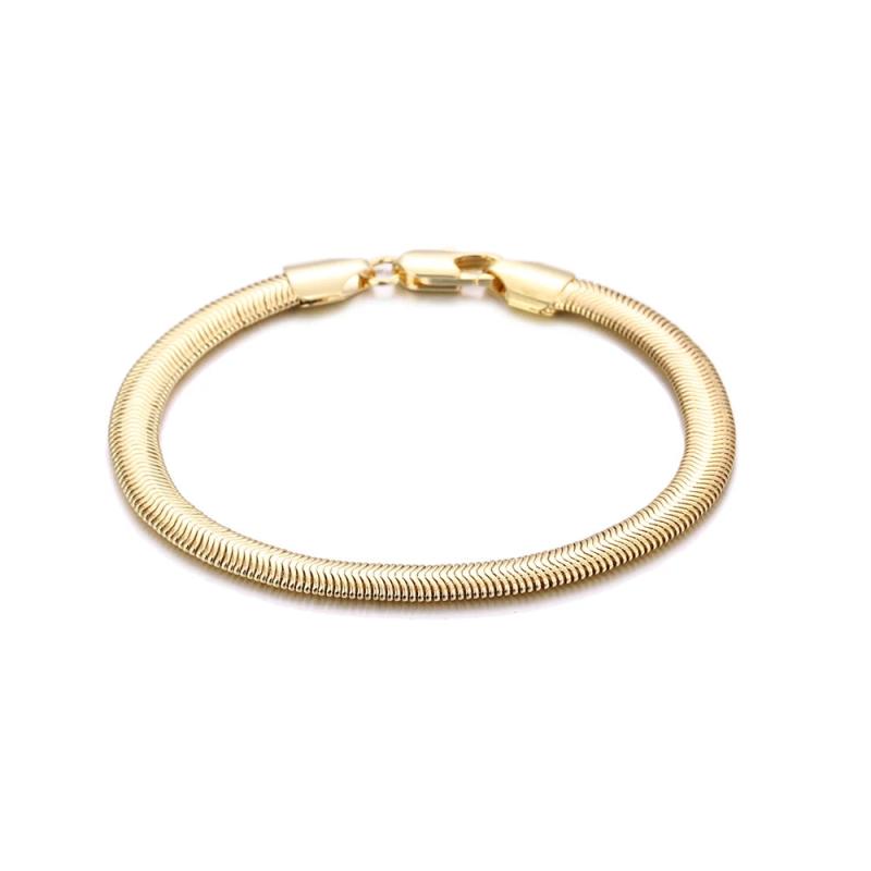 925 Silver Bracelet 18K Snake Chain Men Women Charm Jewelry