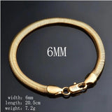 925 Silver Bracelet 18K Snake Chain Men Women Charm Jewelry