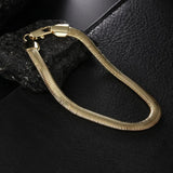925 Silver Bracelet 18K Snake Chain Men Women Charm Jewelry