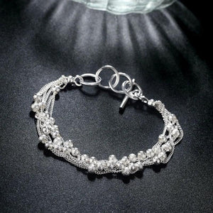 925 Silver Bead Bracelet Scrub Design for Women