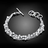 925 Silver Bead Bracelet Scrub Design for Women