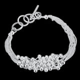 925 Silver Bead Bracelet Scrub Design for Women