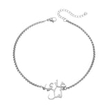 Arabic Couple Names Bracelet Stainless Steel Square Pearl Chain Bangle
