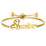 Goxijite Name Bracelet Stainless Steel Stretch Arabic Letter