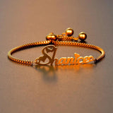 Goxijite Name Bracelet Stainless Steel Stretch Arabic Letter