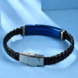 Vintage Engrave Name Braid Woven Leather Bracelet DIY Letter Men Bangle Jewelry