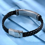 Vintage Engrave Name Braid Woven Leather Bracelet DIY Letter Men Bangle Jewelry