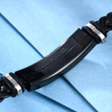 Vintage Engrave Name Braid Woven Leather Bracelet DIY Letter Men Bangle Jewelry